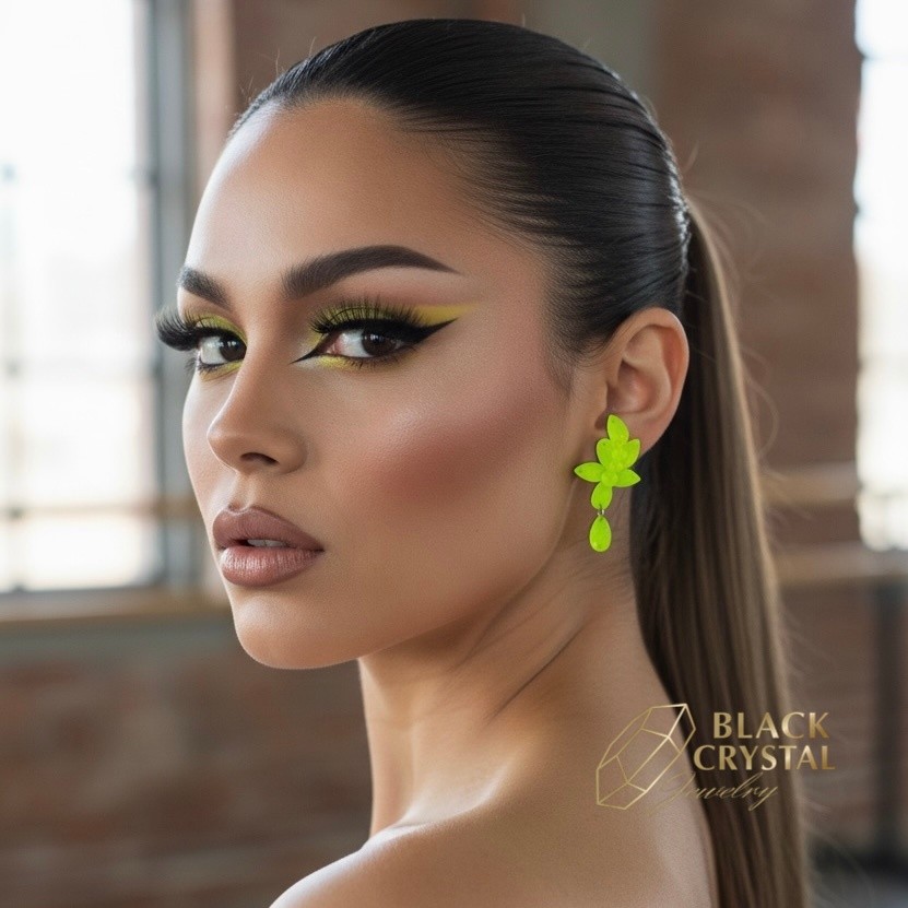 DANCE EARRINGS BLACK CRYSTAL